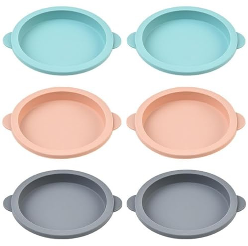 LONZIKP 6 Moules Silicone Air Fryer, Antiadhésifs Ramequins Ronds pour Œufs, Muffins, Pancakes & Gâteaux. Compatible Four & Lave-Vaisselle.