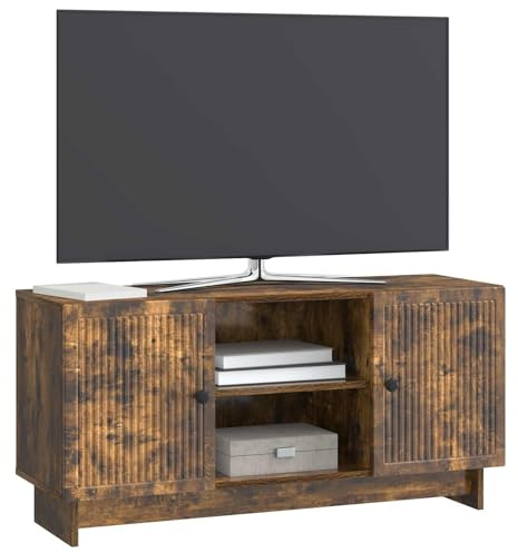 vidaXL TV-Schränk 102 x 34,5 x 50 cm Geräucherte Eiche Holzwerkstoff, Wohnzimmer, Vintage rechteckiger Schrank, geräumige Medien-Einheit, stylischer TV-Ständer, vielseitige Möbel-Lösung