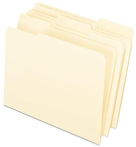 Pendaflex Interior File Folders, 1/3 Cut, Top Tab, Letter, Manila 100 Per Box, (4210 1/3)