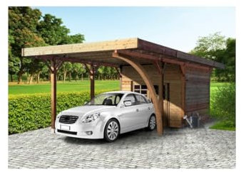 SOLID SUPERIA Carport Bois 706 x 406 x 253 cm S7754
