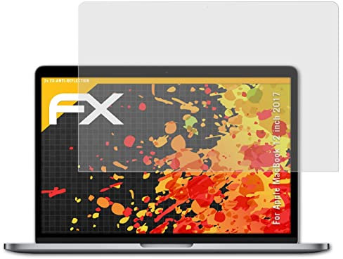 atFoliX Panzerfolie kompatibel mit Apple MacBook 12 inch 2017 Schutzfolie, entspiegelnde und stoßdämpfende FX Folie (2X)
