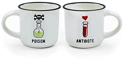 Legami Poison & Antidote Tazas para espresso, 2 Unidades, Bone China