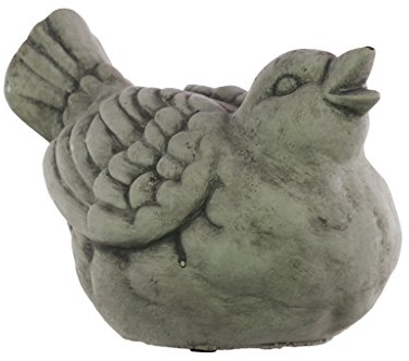 Urban Trends Zement Vogel sitzend Figur mit Kopf, die Sich nach Oben und Schnabel geöffnet Beton Finish grau