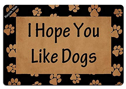 Ruiyida I Hope You Like Dogs Entrance Floor Mat Funny Doormat Door Mat Decorative Indoor Outdoor Doormat Non-Woven 23.6 by 15.7 Inch Machine Washable Fabric Top
