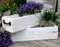 Jardinière en Bois Massif - Couleur : Blanc - Dimensions (HxLxP) : 12 cm x 80 cm x 15 cm - Boîte à Fleurs et à Plantes Vintage en Petit Format pour l'intérieur