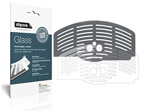 dipos I 2x Screen Protector compatible with DeLonghi Caffe Corso ESAM 2803 stainless steel grate Flexible Glass 9H Display Protection