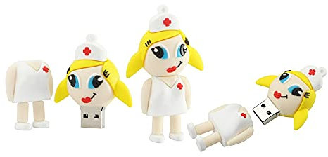 4GB infirmière Forme des clefs USB, Stylo Drive Memoria Flash Reste pendrives Disque Flash USB clé USB u Disquette clé USB USB 2.0 Pen Drive pendrive (White)