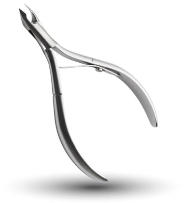 Rui Smiths Cuticle Nippers, Professional, Stainless Steel, Spanish Handle, Box Joint, Matte Chrome Plated, Single Spring (5mm Jaw/Half Jaw)
