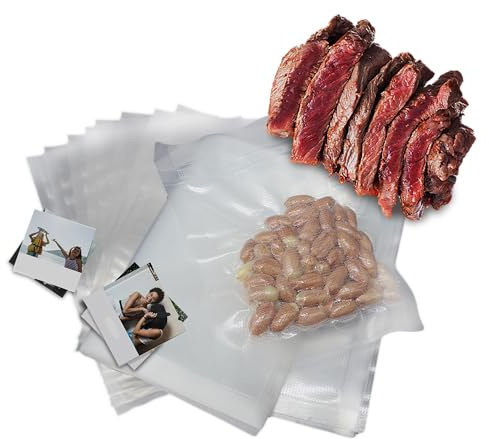 SOGO 100PCS Bolsas Vacío Alimentos 20x25CM - Bolsas Envasar al Vacío Compatibles con Envasadora Doméstica - Bolsas Plástico Resistentes y Reutilizables para Cocción al Vacío y Conservación Fresca