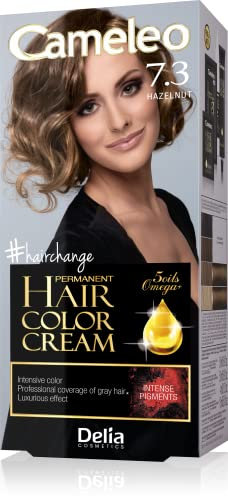 Cameleo - Crema Colorante Permanente para el Cabello - Avellana - Color Intenso y Protección - 5 Aceites + Ácidos Omega Plus - Tinte para el Cabello Profesional y Lujoso - Kit Completo