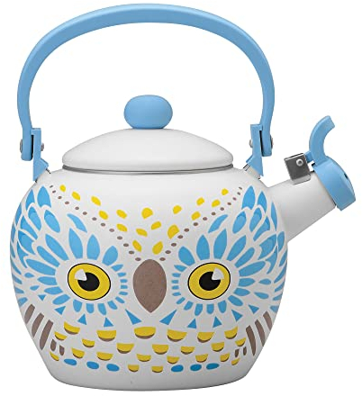 UPware 2.1 Quart Enamel-on-Steel Whistling Tea Kettle (Owl)