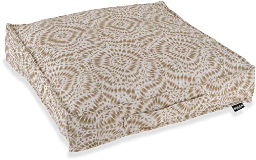 H.O.C.K. Badu Batik Steel Outdoor Matratzenkissen 50x50x10cm col. 01 Natur beige