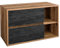 Lomadox Waschtisch-Unterschrank 100 cm breit, Eiche mit Beton dunkel Dekor, 2 Softclose-Schubkästen, B/H/T ca. 100/60/46 cm