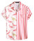 VATPAVE Herren Flamingo Hawaii Hemd Männer Freizeit Kurzarmhemd Sommer Strandhemd Floral Print Mittel Gelbpinker Flamingo