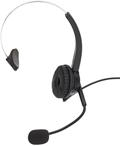 RJ9 Phone Headsets with Microphone, Corded Telephone Headsets with Noise Cancelling Microphone and Volume Control for Call Center Office, Business, Customer Service
