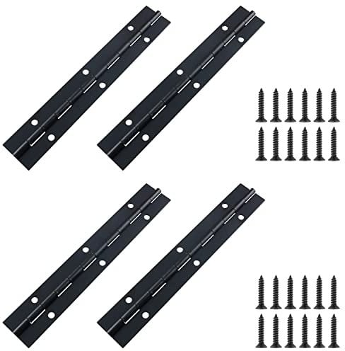 WHYHKJ 4PCS 6 Inch Piano Hinges Metal Piano Hinge Stainless Steel Continuous Hinge Heavy Duty Piano Hinge for Piano Cabinet Door Window Boat with Screws