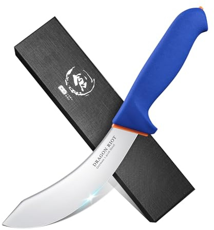 DRAGON RIOT 6 Inch Skinning Knife, Meat Butcher Knife for Beef & Processing, Stainless Steel Kitchen Knife, Sharp Boning & Cutting Knife with Non-Slip Handle