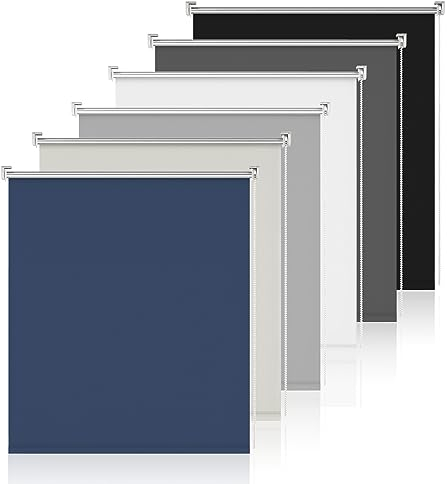 Verdunkelungsrollo Klemmfix ohne Bohren Dunkelblau B100 x H150cm-Stoffbreite 95cm Klemmrollos für Fenster Fensterrollo Sichtschutz