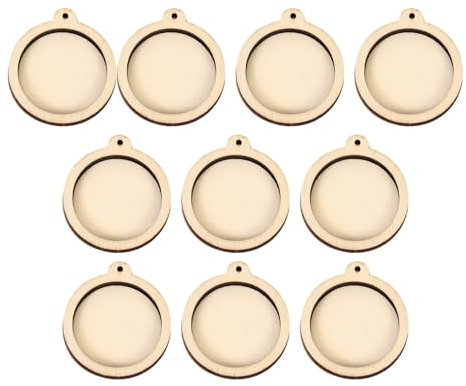 Colcolo 10 x Mini-Stickrahmen aus Holz, Ringe, Holzrahmen, Stickrahmen, DIY-Werkzeug für Schlüsselanhänger, Rahmen, Basteln, Anhänger, Heimdekoration, RUNDEN
