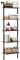 Acovy 5-Tier Rustic Wood Metal Ladder Shelf, Narrow Book Shelf Display Shelf, Wall Mount Ladder Shelf, Storage Rack for Living Room, Bedroom, Industrial Style, Dark Brown