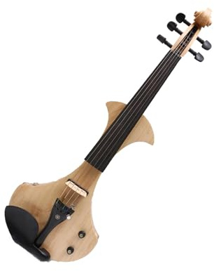 Geigen 5-saitige Violine in Holzfarbe mit Etui handgefertigt 4/4 Violine Gitarrenform süßer Klang