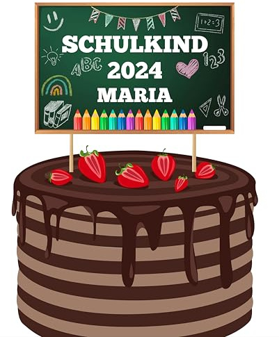 Einschulung Cake Topper personalisiert Tafel Einschulung Torten Dekoration Einschulung Torten Deko Schulkind 2024 Einschulung Feier Deko Torten Stecker personalisiert mit Name Tafel (Variante 2)