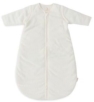 Jollein Schlafsack Baby Rund - Velvet Rib, Ivory - 70 cm - Baumwolle, Polyester - 2.0 bis 3.0 TOG - Abnehmbare Ärmel - Oeko-TEX Zertifiziert - Baby Schlafsack