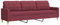 vidaXL 3 Sitzer Sofa, Polstersofa Couch mit Metallgestell, Relaxsofa für Wohnzimmer, Loungesofa Schlafsofa Gästesofa, Modern, Weinrot Stoff