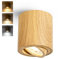 Gleonlux LED Deckenspot Aufbauspot Holz Dimmbar Vintage, Aufbaustrahler Schwenkbar mit GU10 Fassung, LED Spots 230V 5W CCT 3000K/4000K/6000K, Aufputz spots Deckenstrahler aus Aluminium Downlight