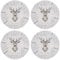 YöL Set Of 4 Christmas Charger Plates White And Grey Stag Design Xmas Lunch Dinner Table Decoration Reusable