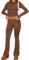 ABINGOO Damen Baumwoll Lounge Oberteil Und Schlaghose Geschnittene Yoga Trainingsanzug Zweiteiliger Outfit Schmal Loungewear Set (Braun, M)