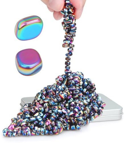 Coolden 500+ Stück Magnet Steine Set, Bunte Magnetsteine Stresskiller mit 2 Große Magnetic Steine für Stressabbau Kreativität ASMR ADHS, Fidget Magnets Spielzeug Geschenk für Erwachsene Jungen Mädchen