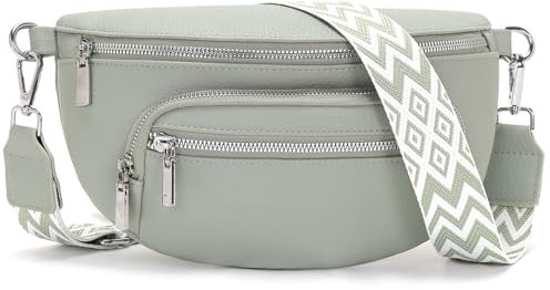 Sasrymnl kleine bauchtasche damen Hellgrün umhängetasche damen klein gürteltasche Veganes Leder brusttasche handtasche crossbody bag
