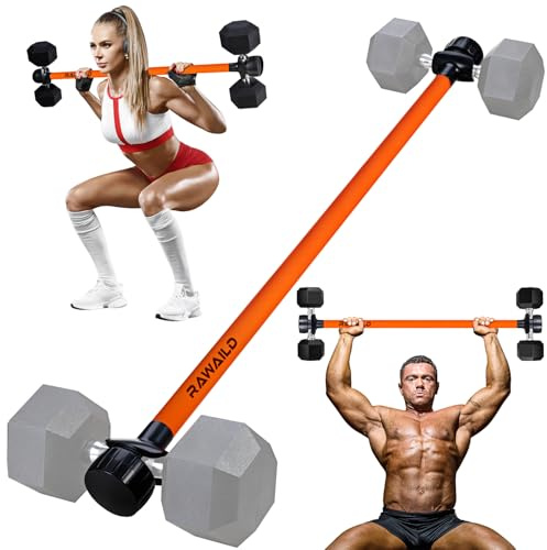 Rawaild Dumbbell Converter, Convert Dumbbells to Barbell Set, Weight Bar for Bench Presses, Squats, Hip Thrust, Deadlifts, Home Weightlifting and Strength Training, Versatile Home Gym Equipment