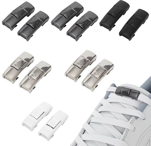 12 Stk Schnellverschluss Schuhe,Schnürsenkel Verschluss,Schnellverschluss Schnürsenkel für Sneaker Freizeitschuhe，Schuhsenkel Verschlüsse Schnürsenkel Ohne Binden,Elastische Schuhe Lazy Laces Schnalle