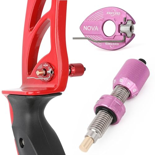 SHARROW Bogenschießen Kissen Plunger mit Magnetic Pfeilauflagen Set, Aluminium Cushion Plunger Einstellbar RH/LH für Recurvebogen Bogensport Zubehör (Lila)