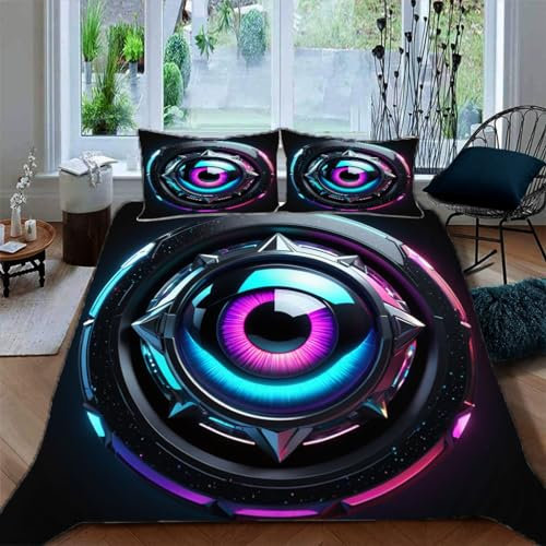 Zbeiba Bettwäsche 135x200,Bettbezug Set 3 Teilige mit 2 Kissenbezug,Technik Muster(135x200+2 * 80x80,#2)