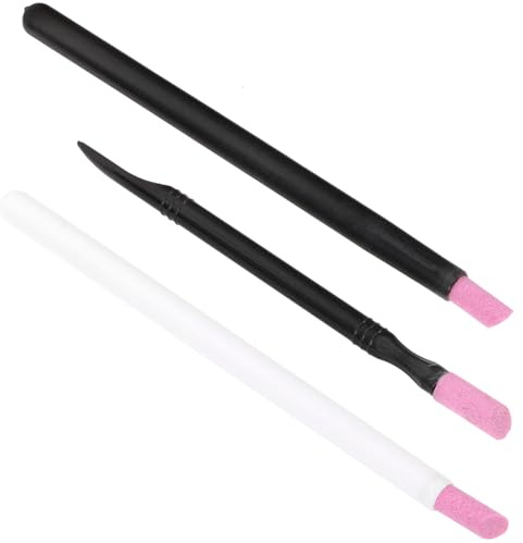 IWOWHERO Nagelhautentferner zur Nagelreinigung und Peeling 3 Stück mit Ergonomischem Abs Griff Langlebige Nagelgravierstifte Zufälliger Stil für Professionelle Maniküre Zuhause