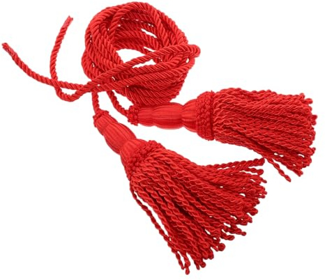 Rote Quastenkordel 1 Paar Geflochtene für Horn und Bugle | Polyester Handgewebt, Sichere Griffhilfe und Schutz, für Schulorchester und Auftritte