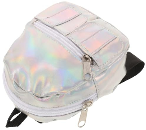 JUMPLAWN Glänzender Puppenrucksack 45cm Metallisch Kinder Mädchen Schulrucksack Mit Doppel Schultergurten Für Schule Und Spiel