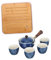 LAPYAPPE 1 Ensemble Portable Céramique Théière Rotative Automatique Tasses Plateau Service à Chinois pour Voyage Maison