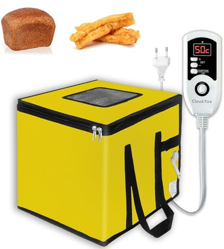 Cloud Fire Dough Proofing Box 150W Heizplatte mit Temperatursteuerung und Faltfunktion – Gärbox für Brotteig, Sauerteig, Joghurt, Natto und mehr für Hobbybäcker und Fermentation zuhause