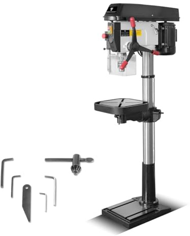 STAHLWERK Säulenbohrmaschine 1500 W – Bohrdurchmesser Ø 5-20 mm, 150-2.450 U/min, präzise Standbohrmaschine für Heimwerker und Metallbauer, robuster Bohrtisch und Metallfuß für stabilen Stand
