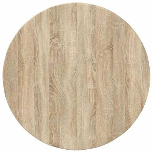 Générique Tischplatte, rund, 80 cm, aus Holz, Sonoma-Eiche, minimalistisches Design, für den Außenbereich, modern, leicht zu pflegen, benutzerfreundlich für Mahlzeiten im Garten oder auf der Terrasse