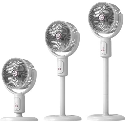 Telescopic Floor Circulator Fan With Remote,5-Speed Oscillating Air Mover | Timer & Tilt Head, USB Powered Stand Fan For Home, Office & Patio