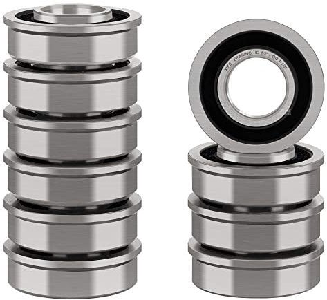 XiKe 10 Pack Flanged Ball Bearing ID 1/2 x OD 1-1/8, Suitable for Lawn Mower, Wheelbarrows, Carts & Hand Trucks Wheel Hub, Replacement for MTD, Honda, 12118 & Rotary 324 Etc.