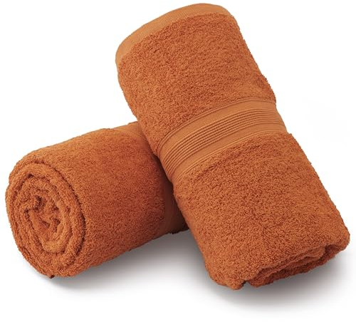 NatureMark 2er Pack SAUNATÜCHER Premium Qualität 80x200cm SAUNATUCH Sauna-Handtuch 100% Baumwolle Farbe: Terrakotta