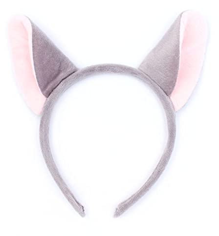 Grey and Pink Mouse Ears Fancy Dress Hair Alice Band Headband