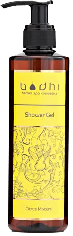 BODHI® Duschgel Zitrus-Mix 250 ml, mit erfrischendem Zitrusduft, mit reinen ätherischen Ölen aus Zitrone, Limette und Zitronengras, für Frauen und Männer, 98% Natürlich & Vegan