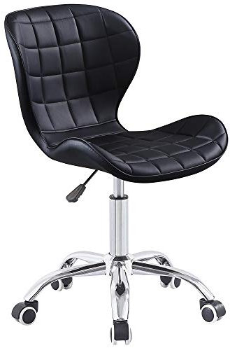 Charles Jacobs Swivel Office Chair with Chrome Base Wheels and Adjustable Height in Black